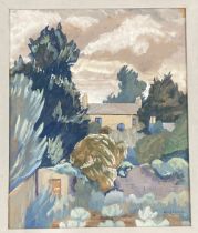 Anne Stafford King Harman (1919 - 1979) 'View of St. Catherine's from the Garden,' gouache,