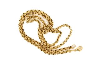 A Ladies 9ct gold Necklace, hallmarked London, approx. 21 grams, with bell chaining, approx. 56cms