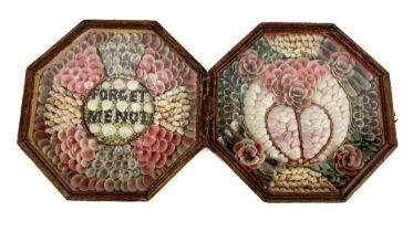 An important and fine quality 19th Century wooden cased double 'Sailors Valentine' of octagonal