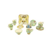 A fourteen piece part Empire English floral transfer pattern Coffee Service; together with a