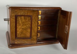 A good quality late Victorian figured walnut and mahogany table top Collectors Cabinet, with two