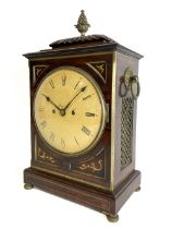 A fine quality Regency period brass mounted and inlaid rosewood cased Bracket Clock, the circular