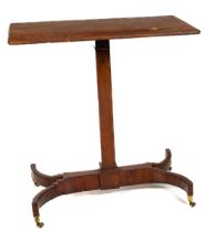 A Regency period rectangular mahogany Centre Table, on a square stem with unusual X framed quadruple