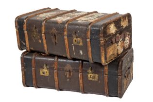 Important Association Items Late 19th Century / early 20th Century Shipping:  Two large wooden bound