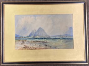 John R. Prentice - 19th Century  "Coastal Views," watercolours, both Signed  lower left and dated 11