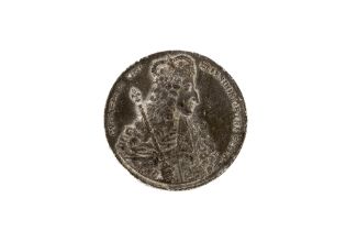 Token:  A rare 18th Century Commemorative Pewter circular Token, the obverse with side profile of "