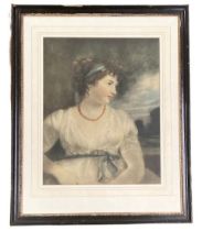 After Sir Joshua Reynolds Coloured Mezzotint "The Right Hon. Lady Elizabeth Lee," 48cms x 34cms (19"