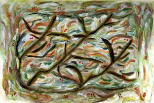 Cherry Brandon - Irish (1931-2007) "Winter Garden," O.O.B., abstract, approx. 50cms x 75cms (20" x