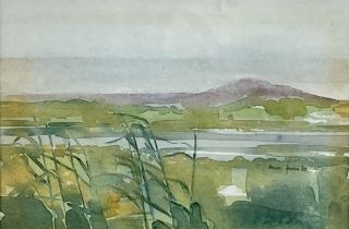 Denise Ferran, Irish (b. 1942) "Reeds at Lagg V," watercolour, approx. 16cms x 25cms (6 1/4" x 10"),