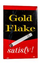 Advertisement:  Gold Flake - Satisfy, painted enamel, approx. 89cms x 58cms (35" x 23") mounted on
