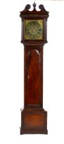 A very fine Irish mahogany Chippendale Longcase Clock, 12 1/2" square brass dial with extensive