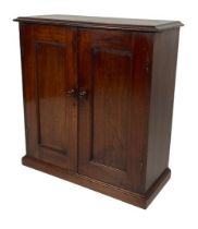 A 19th Century two door mahogany Pier Cupboard, on plinth base, 74cms x 68cms (29'' x 27''). (1)