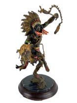 After Carl Kauba, Austrian (1865-1922) A fine quality bronze and painted Model of an Indian Chief (