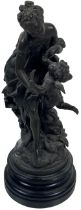 After Mathurin Moreau - late 19th Century A bronzed Spelter Allegorical Sculpture, modelled with a