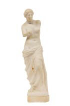 After the Antique A marble Statue of a semi-Nude Lady without arms, draped with cloth on lower body,