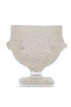An attractive Lalique France opaque glass bird design Bowl,  on square base, approx. 14cms (5 1/