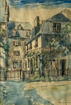 Max MacCabe, RUA, ROI, FRSA (1917-2000) 'Parisian Dwelling,' watercolour, approx. 35cms x 24cms (