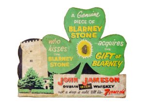 Advertisement: John Jameson - Dublin Irish Whiskey - a Genuine piece of Blarney Stone, cardboard,