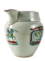 A 19th Century King William III, Prince of Orange Commemorative creamware Jug, of bulbous shape