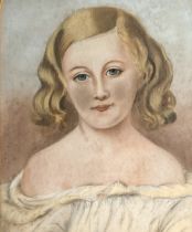 Late 19th Century Irish School "Portrait of a Girl," pastel, 36cms x 39cms (14 1/2" x 11 3/4"). (1)