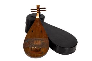 An early Japanese "Biwa" string Instrument, (lacks strings) the main body with short neck and
