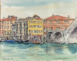 Thomas Wilson (20th - 21st Century) "View from Campo di Giovanni e Paola," watercolour, a Venetian