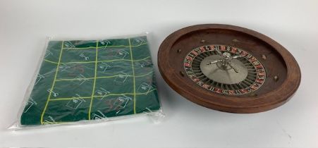 A French Monte-Carlo type 'Roulette' Table, together with a folding baize Game Table top roulette