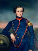19th Century Continental School    Portrait of a Belgian Army Officer, 1838, O.O.C., in gilt