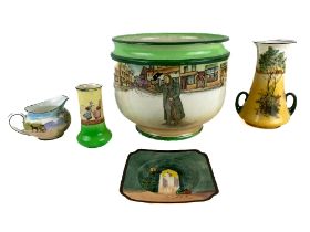 A collection of Royal Doulton Ware, comprising a large Dickensware Jardinière decorated with