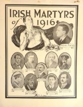 1916 Broadside: An unusual American Publication printed Poster commemorating Irish Martyrs of