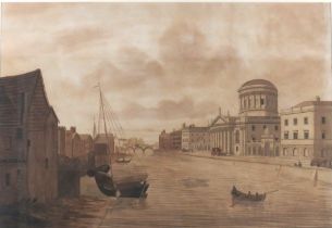 After James Malton (1761-1803)  View of the Law Courts, Dublin, approx. 41.5cms x 61cms (16 1/2" x