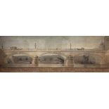 William Hurst Ashpitel (1776-1852)  Design for Ormond Bridge, Dublin 1805, watercolour on paper,