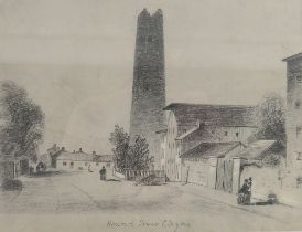 [Berekerly (George)] Original pencil Sketch of the Village of Cloyne, Co. Cork, showing the Round