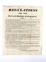 Waterford Poster: Farrell (M.) Deputy Water Bailiff & [Harbour Master]- Regulations for the Port and