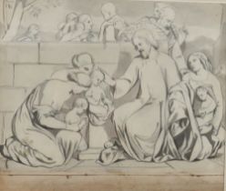 Original Watercolour Waterford (Louisa Anne Beresford) Marchioness of, Suffer little Children ...