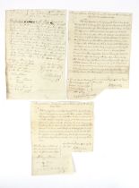 Co. Carlow:   Three signed Depositions regarding the rape in Carlow town on 30th June 1774 of Ann