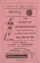 G.A.A.: Munster (Hurling 1959) Official Match Programme, Galway v. Waterford, 28 June 1959, Gaelic