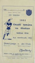 G.A.A.: Munster [Hurling 1952] Craobh Iomana na Mumhan - Thurles 8th May 1952, Waterford v. Clare,