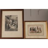 Lotto di tre stampe a soggetti vari - Lot of three prints with various subjects