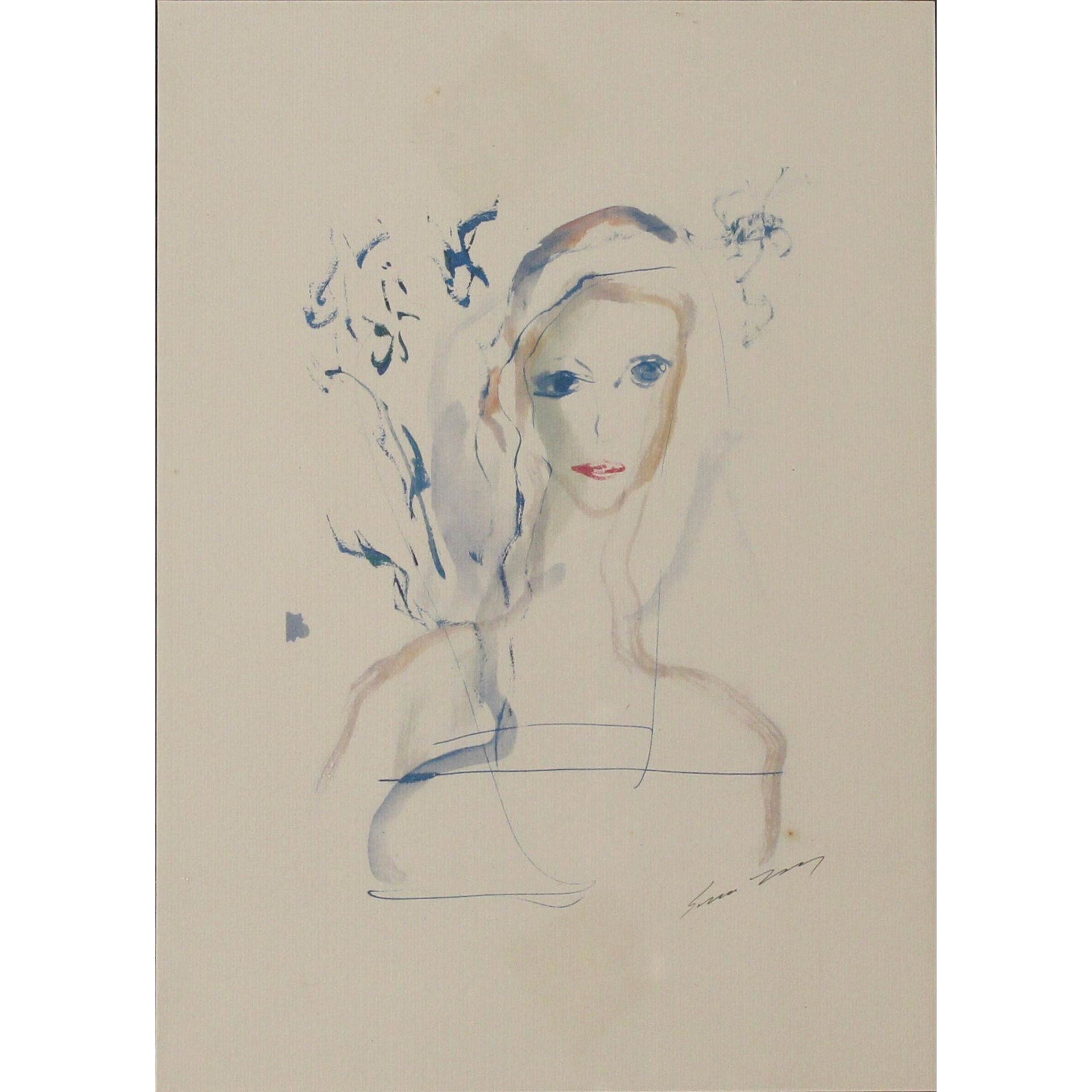 Ernesto Treccani (1920/2009) "Ritratto di donna" - "Portrait of a Woman"