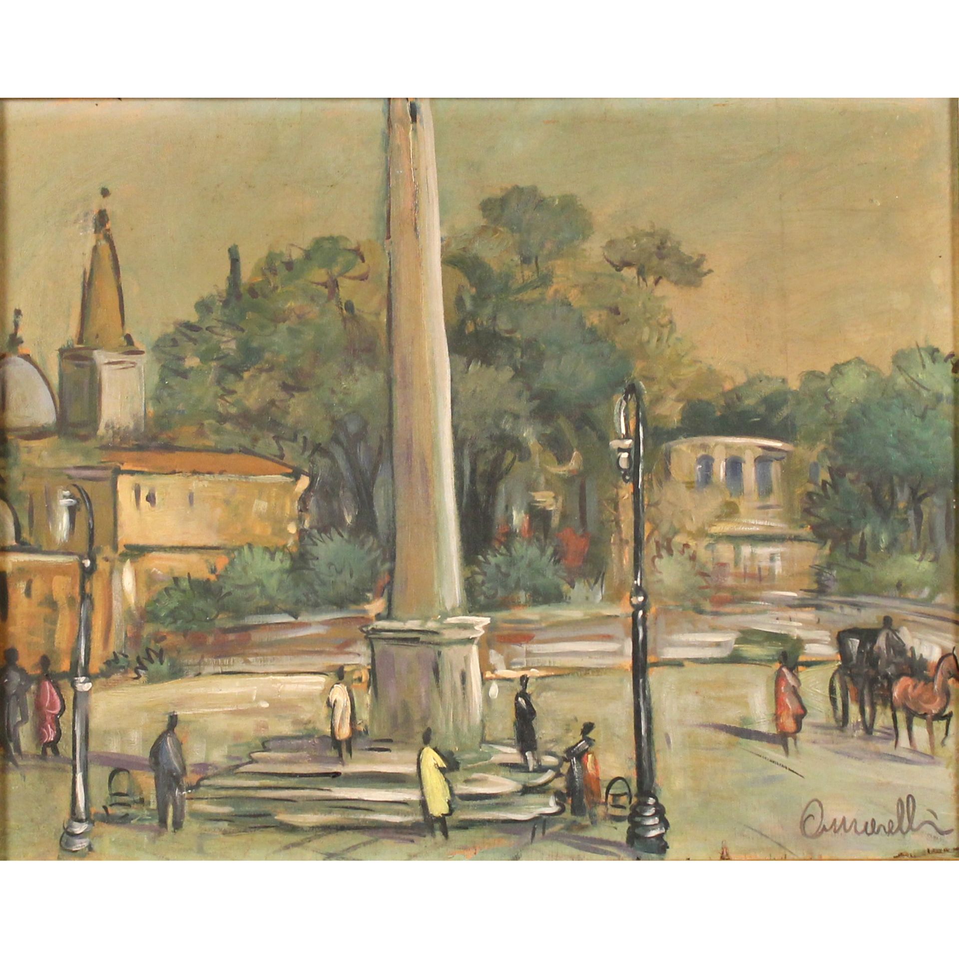 Alfonso Amorelli (1898/1969) "Piazza del popolo" - Image 3 of 3