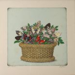 Bruno Caruso (1927/2018) "Paniere con farfalle" - "Butterfly Basket"