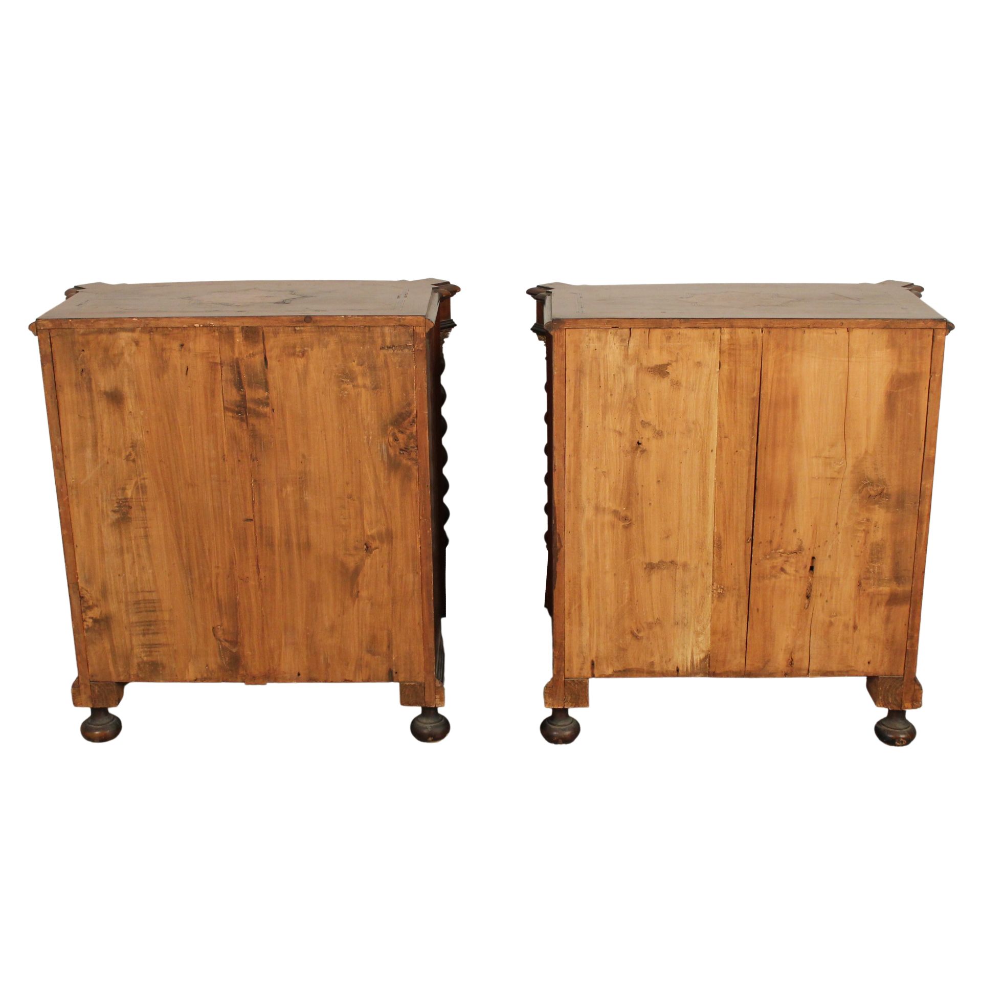 Coppia di piccoli cassettoni a tre cassetti - Pair of small commodes with three drawers - Image 2 of 2