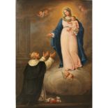 Scuola siciliana del secolo XVIII "La Madonna con il bambino e San Domenico" - Sicilian school of th