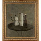 Giacomo Porzano (1925/2006) "Caffettiere e bottiglia" - "Coffee Pots and Bottle"