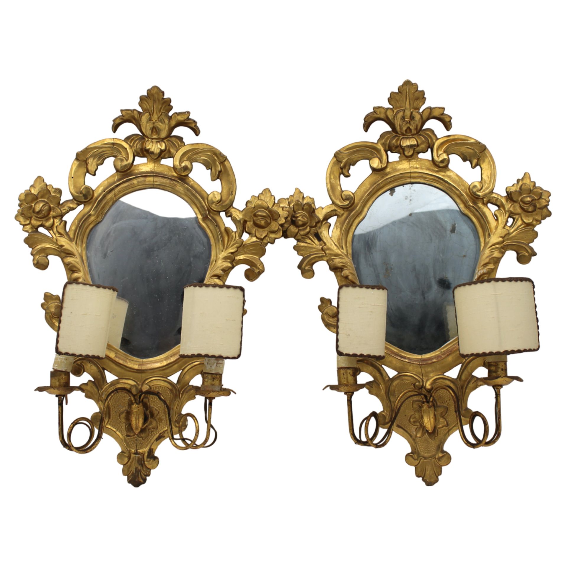 Coppia specchiere con porta candele - Pair of mirrors with candle holders