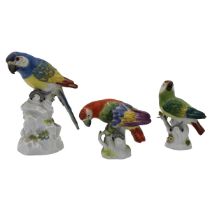 Tre pappagalli Meissen - Three Meissen Parrots