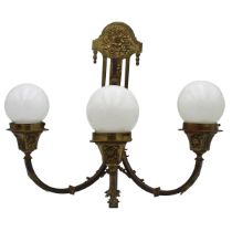 Coppia di grandi applique a tre luci - Pair of large three-light wall lamps