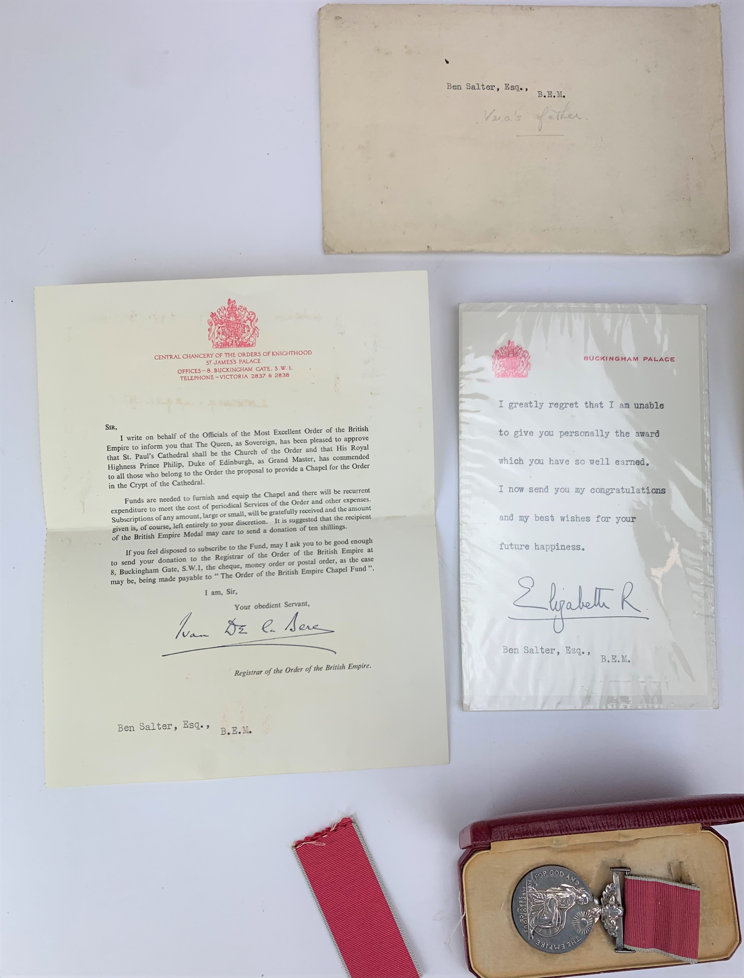 British Empire Medal with paperwork and photo - Image 2 of 10