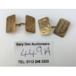 9k gold cufflinks